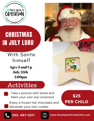 Christmas in July Luau: July 25, 2024 at 11am