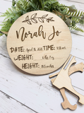 Engraved Baby Announcement