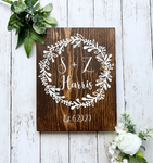 Initials & Last Name Wedding Sign