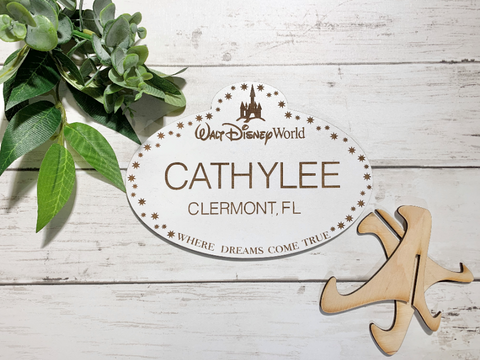 Engraved WDW Name Sign