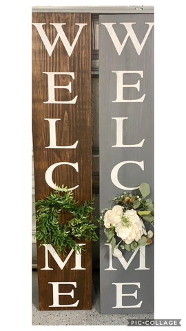 Porch Sign: Welcome with Wreath
